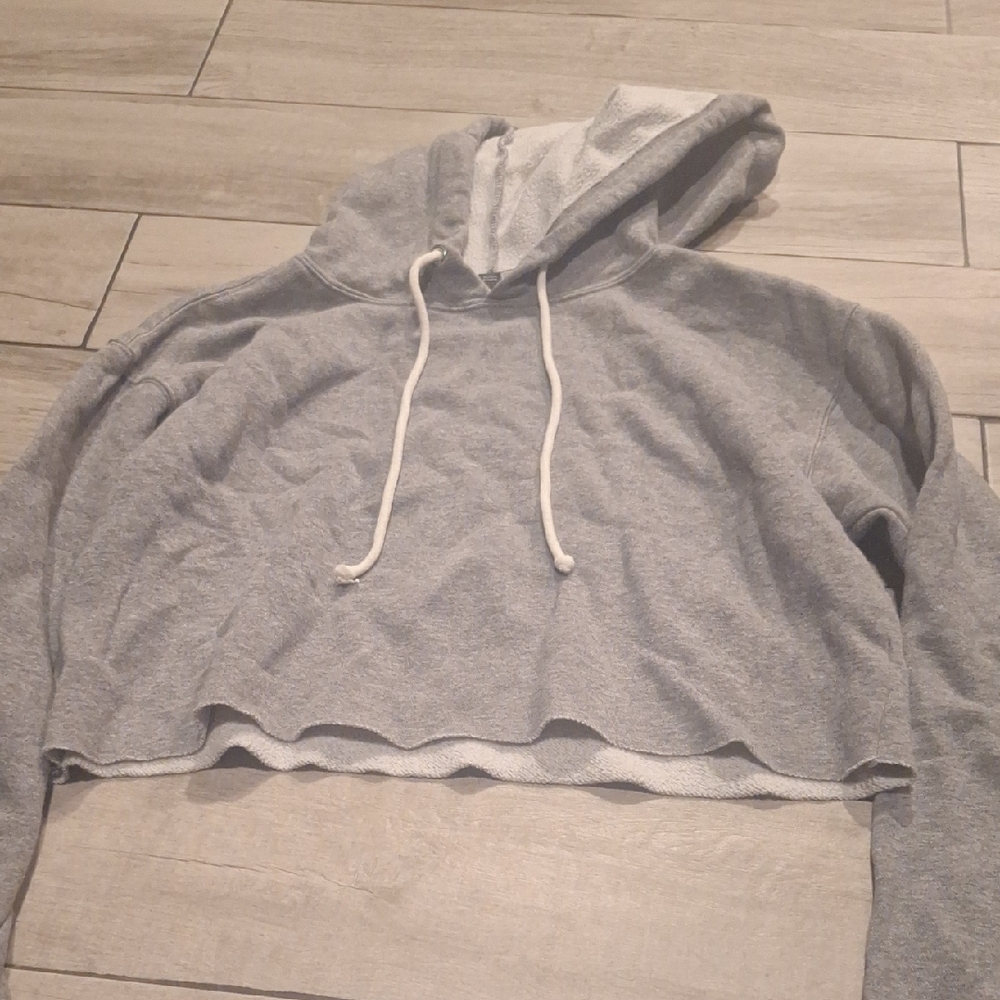 🍁wild fable Light Gray Cropped Hoodie Sweatshirt🐣